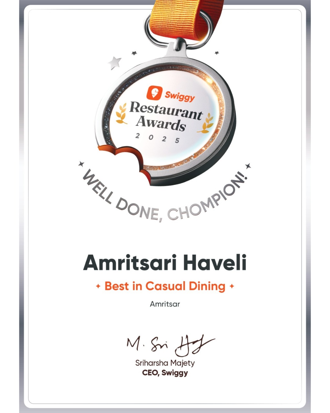 swiggy award best in casual dining 1